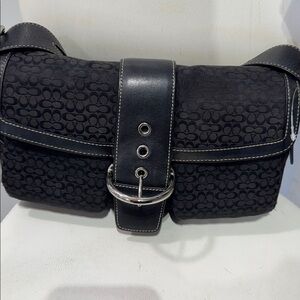Coach Black Monogram Shoulder Bag